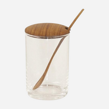 Load image into Gallery viewer, Glass Cellar with Teak Lid &amp; Spoon
